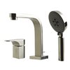 Alfi Brand Brushed Nickel Deck Mount Tub Filler and Round Hand Held Shower Head AB2703-BN